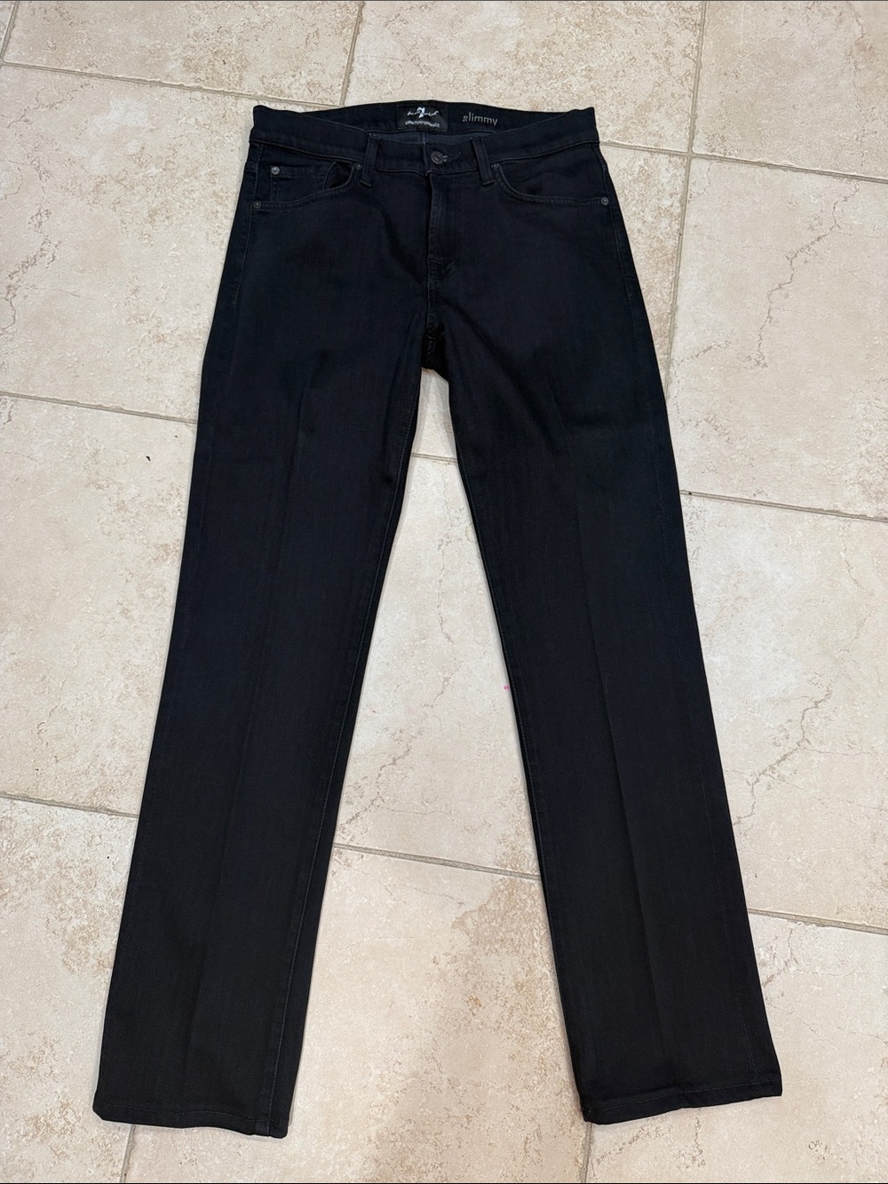 7 For All Mankind Slim Straight Black Men's Jeans 30